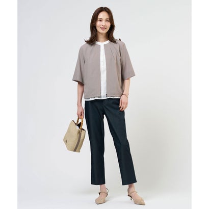 J.PRESS LADIES 【WEB限定カラーあり・2way】カゴバッグ （キャメル×ダークブラウン系）｜詳細画像