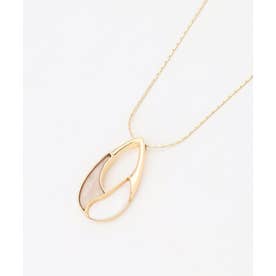 【着こなしのポイントに】ドロップシェル ネックレス （ゴールド系）