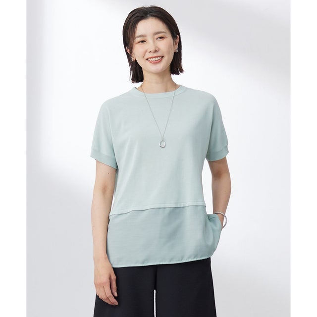 【洗える・抗菌防臭】FABRIC コンビ ニット （スモーキーミント系）