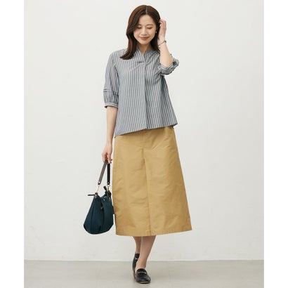 J.PRESS LADIES 【洗える】ウォッシャブルキュプラツイル キーネック ブラウス （パープルチェック系）｜詳細画像