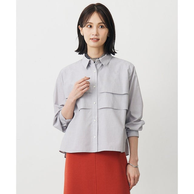 COTTON TEX ブラウス （モカグレー系）