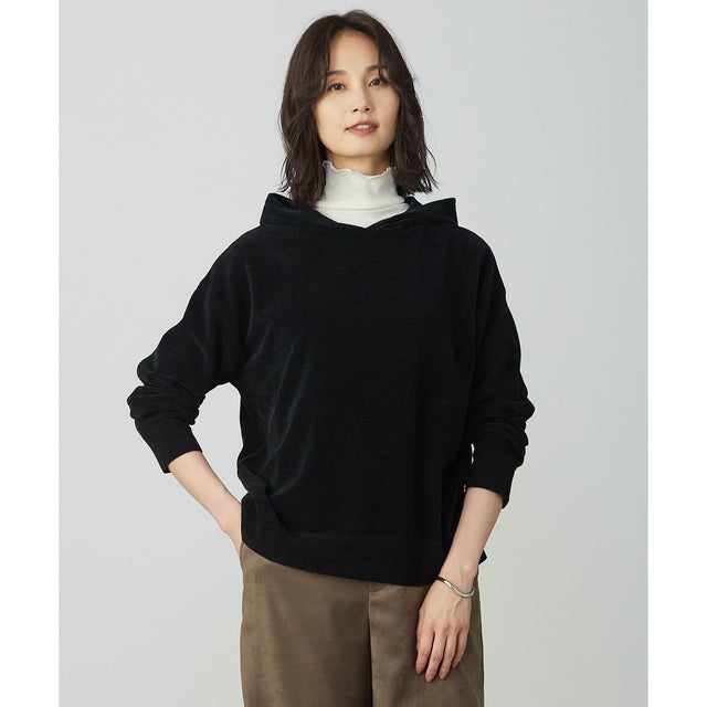 CHENILLE フーデッド ニット （ブラック系）