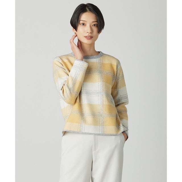 Wooly Stretch Plaid ニット （イエローチェック系）