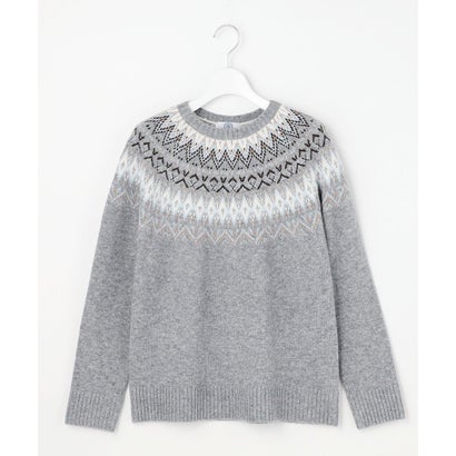 FAIR ISLE ラウンドネック ニット （ネイビー系）｜詳細画像