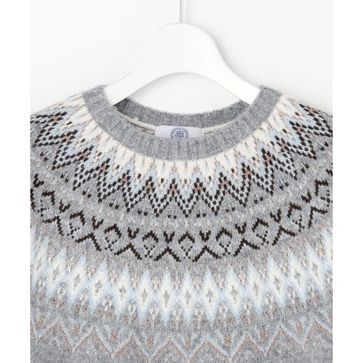 FAIR ISLE ラウンドネック ニット （ネイビー系）｜詳細画像