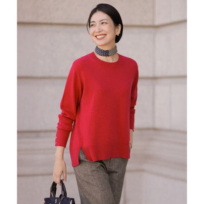 CASHMERE BLEND クルーネック ニット （チェリーレッド系）｜詳細画像
