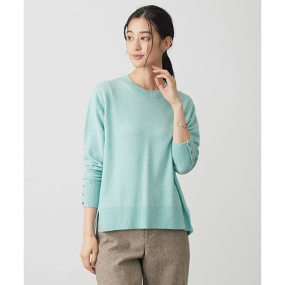 CASHMERE BLEND クルーネック ニット （ミントグリーン系）｜詳細画像