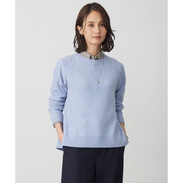 【WEB限定カラーあり】CAT クルーネック ニット （サックス系）