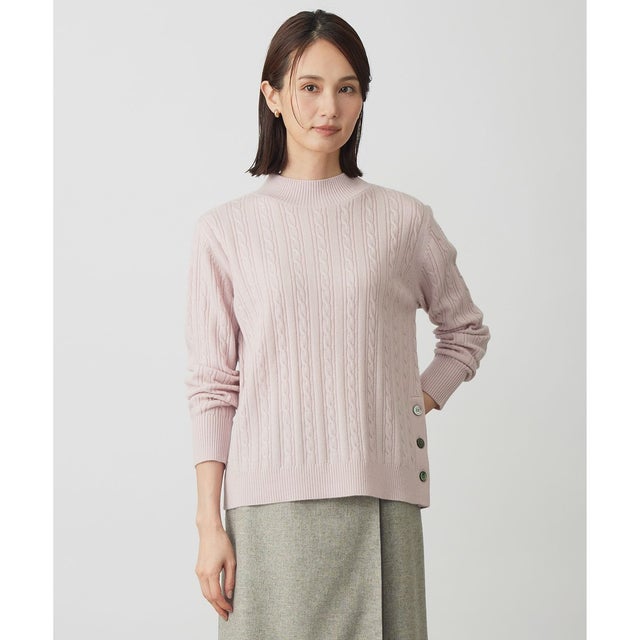 WOOL BLEND AIR ハイネック ニット （ピンク系）