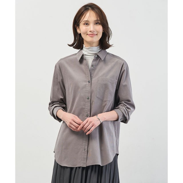 スプリングシャツコール コーデュロイ シャツ （グレー系）