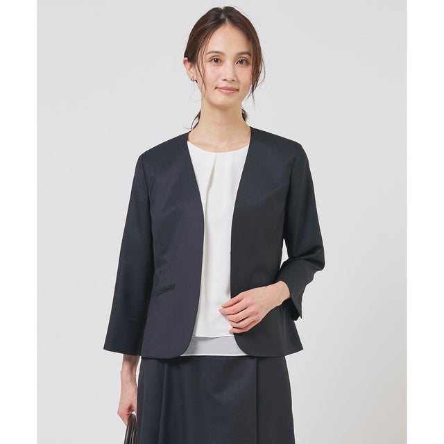 【定番人気・セットアップ対応】OXIJEWEL ストレッチ ノーカラー ジャケット （ネイビー系）
