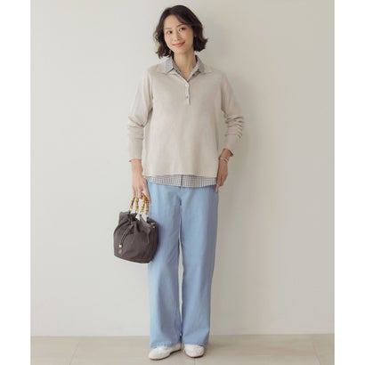 J.PRESS LADIES 【WEB限定カラーあり】コンパクトエステネージュ シャーリング シャツ ブラウス （サックスストライプ系1）｜詳細画像