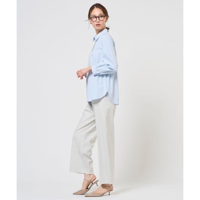 J.PRESS LADIES 【WEB限定カラーあり】コンパクトエステネージュ シャーリング シャツ ブラウス （【WEB限定】サックスストライプ系2）｜詳細画像