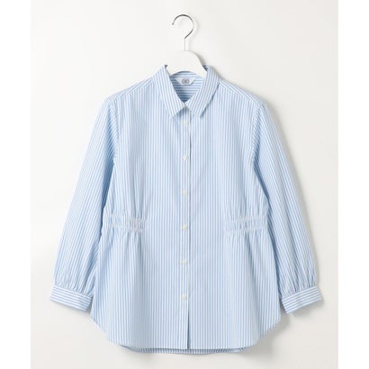 J.PRESS LADIES 【WEB限定カラーあり】コンパクトエステネージュ シャーリング シャツ ブラウス （【WEB限定】サックスストライプ系2）｜詳細画像