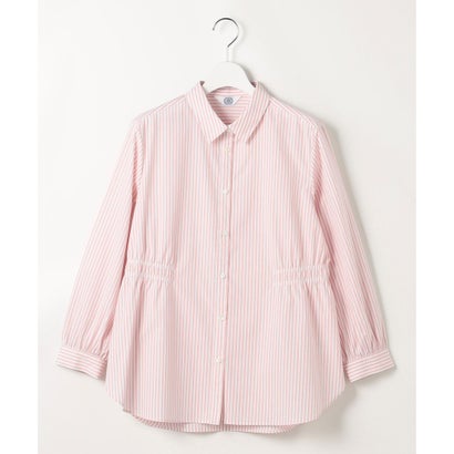 J.PRESS LADIES 【WEB限定カラーあり】コンパクトエステネージュ シャーリング シャツ ブラウス （ブラウンギンガム系）｜詳細画像