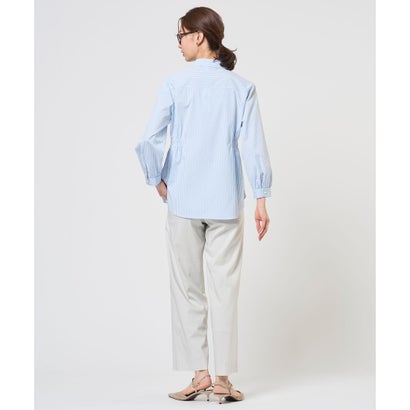 J.PRESS LADIES 【WEB限定カラーあり】コンパクトエステネージュ シャーリング シャツ ブラウス （ネイビーギンガム系）｜詳細画像