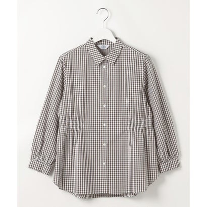 J.PRESS LADIES 【WEB限定カラーあり】コンパクトエステネージュ シャーリング シャツ ブラウス （ネイビーギンガム系）｜詳細画像