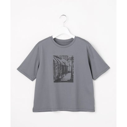 J.PRESS LADIES プリント Tシャツ （グレー系）｜詳細画像