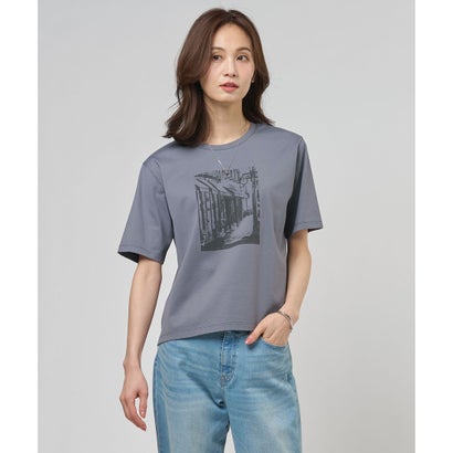 J.PRESS LADIES プリント Tシャツ （グレー系）｜詳細画像