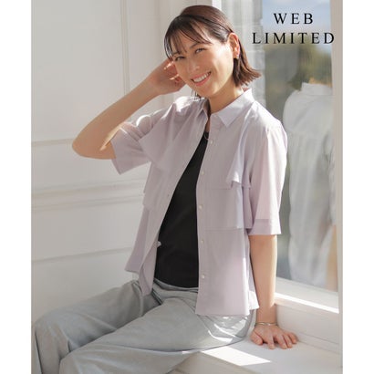 J.PRESS LADIES 【WEB限定カラーあり・一枚で着映え】ラミーポプリン ティアード シャツ （【WEB限定】ラベンダー系）｜詳細画像