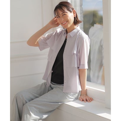 J.PRESS LADIES 【WEB限定カラーあり・一枚で着映え】ラミーポプリン ティアード シャツ （【WEB限定】ラベンダー系）｜詳細画像