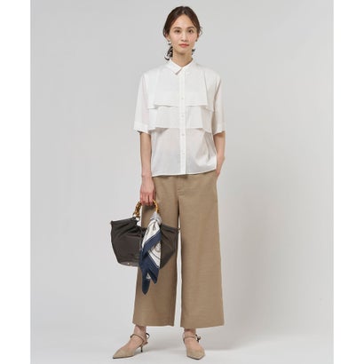 J.PRESS LADIES 【WEB限定カラーあり・一枚で着映え】ラミーポプリン ティアード シャツ （【WEB限定】ラベンダー系）｜詳細画像