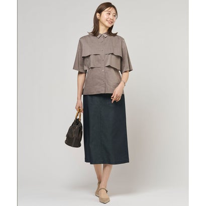 J.PRESS LADIES 【WEB限定カラーあり・一枚で着映え】ラミーポプリン ティアード シャツ （【WEB限定】ラベンダー系）｜詳細画像