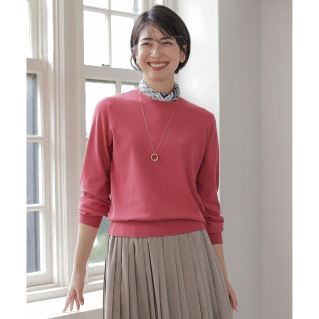 【人気定番アイテム・シーンレスに活躍・WEB限定カラーあり】PRINCE クルーネック ニット （ローズ系）