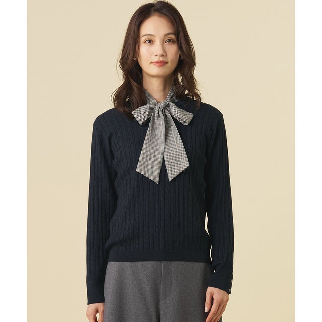 【人気定番アイテム】KNIT BASIC クルーネック ニット （ネイビー系）