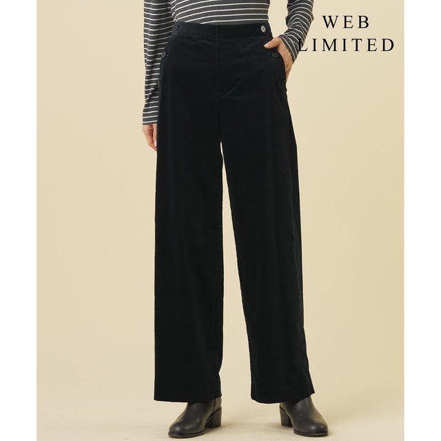 【WEB限定カラーあり】AIR DUROY LIGHT  セミ ワイド パンツ （【WEB限定】ネイビー系）