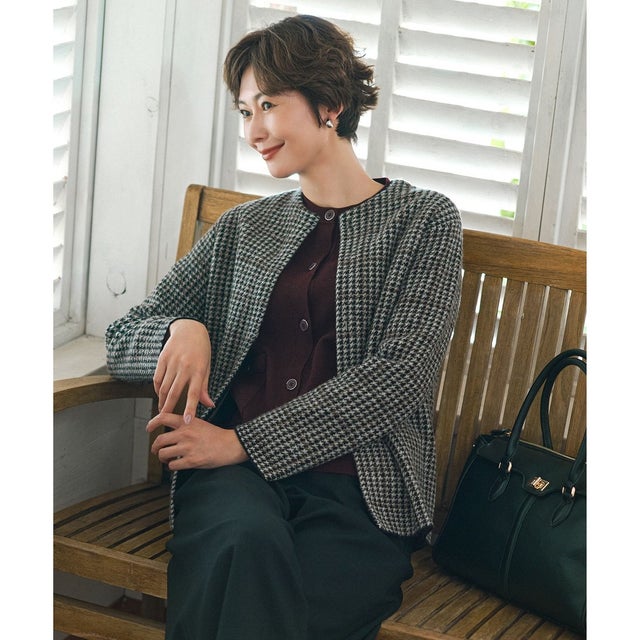 【季節の変わり目に】KNIT OUTER （モノトーン×キャメル系）