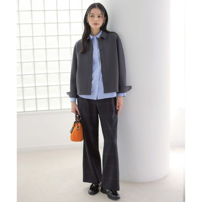 T/W ミルドチェック＆千鳥 セミ ワイド パンツ （グレー千鳥系）｜詳細画像