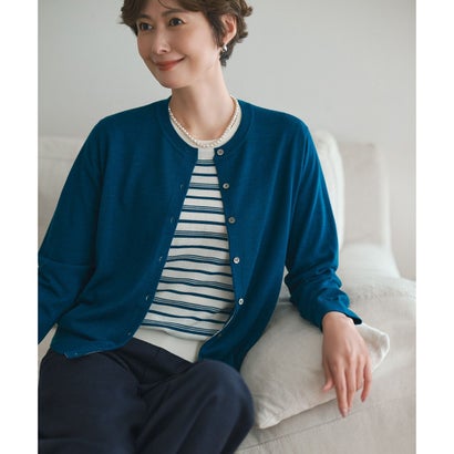 T/W ミルドチェック＆千鳥 セミ ワイド パンツ （ネイビー千鳥系）｜詳細画像