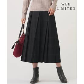 【WEB限定カラーあり】T/W ミルドチェック＆千鳥 プリーツ スカート （【WEB限定】ブラウンチェック系）