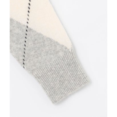 【一枚で着映え】AIRY WOOL ARGYLE クルーネック ニット （グレー系）｜詳細画像