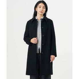 【シーンレスに活躍・人気定番素材】ショートビーバー ロング丈 ステンカラー コート （ブラック系）