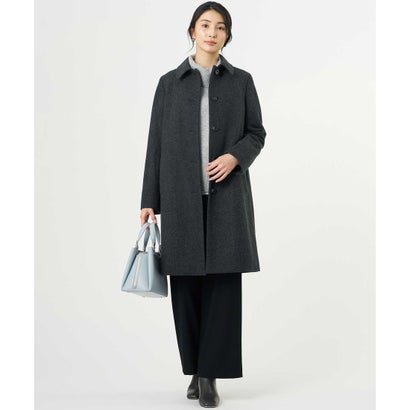 【シーンレスに活躍・人気定番素材】ショートビーバー ロング丈 ステンカラー コート （ベージュ系）｜詳細画像