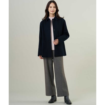 【WEB限定カラーあり・シーンレスに活躍・人気定番素材】ショートビーバー ステンカラー コート （トップグレー系）｜詳細画像