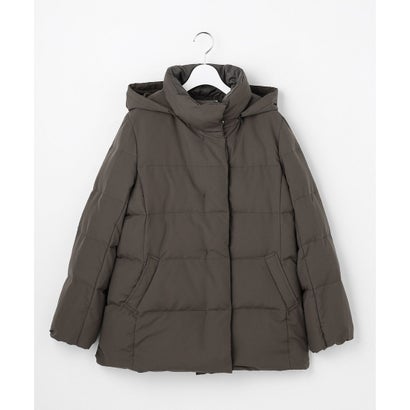 【WEB限定カラーあり・シーンレスに活躍・2way】タフタダウン ミドル丈 コート （ブラック系）｜詳細画像