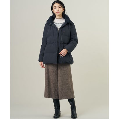【WEB限定カラーあり・シーンレスに活躍・2way】タフタダウン ミドル丈 コート （モカ系）｜詳細画像