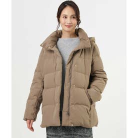 【WEB限定カラーあり・シーンレスに活躍・2way】タフタダウン ミドル丈 コート （モカ系）
