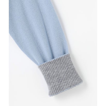 SOFT TOUCH WOOL Vネック ニット （サックス×グレー系）｜詳細画像