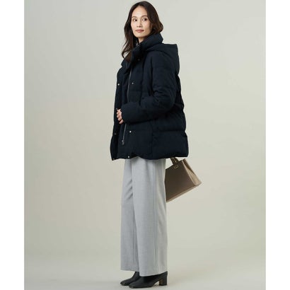 J.PRESS LADIES 【シーンレスに活躍・2way】ハウンドトゥース ミドル丈 ダウン コート （ネイビー千鳥系）｜詳細画像