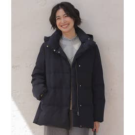【シーンレスに活躍・2way】ハウンドトゥース ミドル丈 ダウン コート （ネイビー千鳥系）