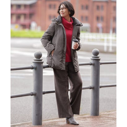 J.PRESS LADIES 【WEB限定カラーあり・シーンレスに活躍・2way】タフタダウン ステッチレス コート （スレートブラウン系）｜詳細画像