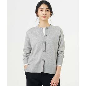 【人気素材・WEB限定カラーあり】CASHMERE BLEND クルーネック ニット カーディガン （ライトグレー系）