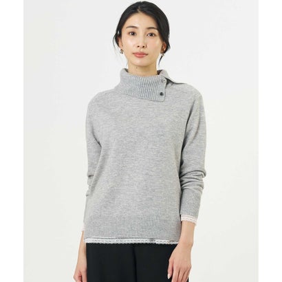 J.PRESS LADIES 【人気素材・WEB限定カラーあり】CASHMERE BLEND 襟付き ニット （ライトグレー系）｜詳細画像