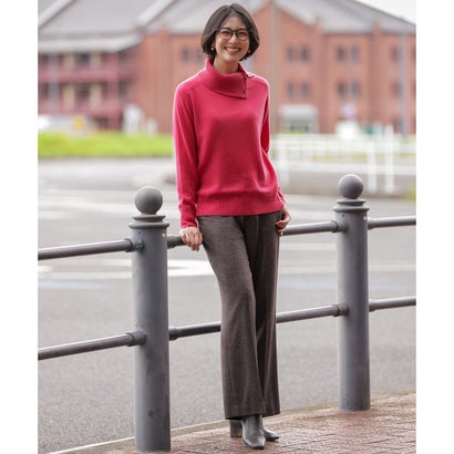 J.PRESS LADIES 【人気素材・WEB限定カラーあり】CASHMERE BLEND 襟付き ニット （ローズピンク系）｜詳細画像
