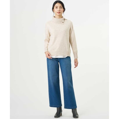 J.PRESS LADIES 【人気素材・WEB限定カラーあり】CASHMERE BLEND 襟付き ニット （ベージュ系）｜詳細画像