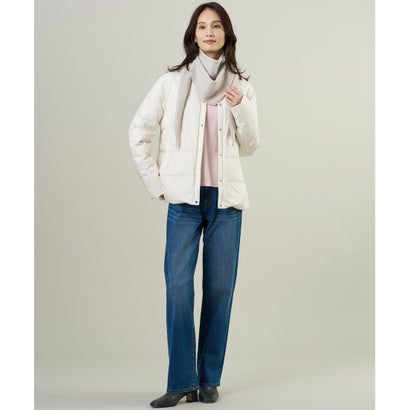 【プラスワンアイテムに・WEB限定カラーあり】NZW CASHMERE BLEND ニット スカーフ （ライトグレー系）｜詳細画像